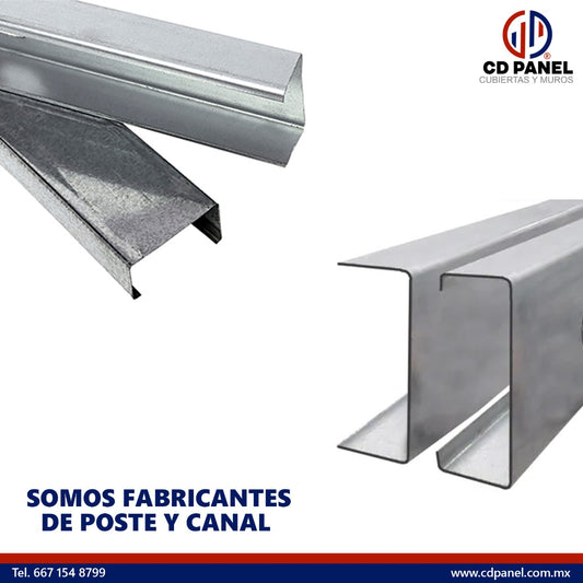 Poste Metálico y Canal de Acero Galvanizado